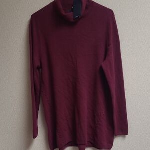 NWT Lands' End Deep Burgandy Cashmere Turtleneck Sweater